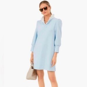 Pomander Place Charlotte Blue Preppy Coquette Dress with Ruffle Collar